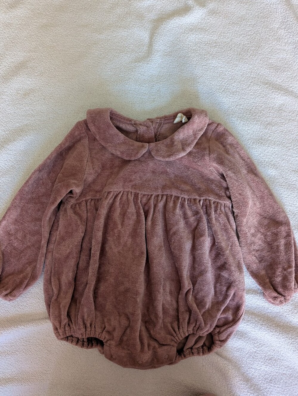 Quincy Mae Mauve Plush Velvet Baby Bubble